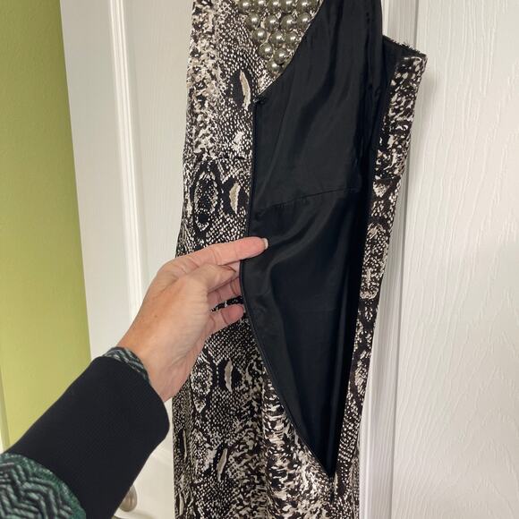 LAUNDRY by Shelli Segal 100% Silk Snakeskin Print Mini Halter Dress Size 4 - Picture 9 of 10